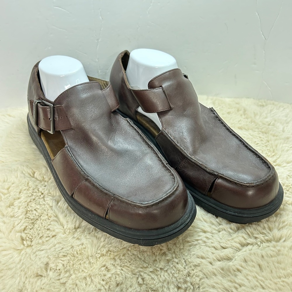 Timberland Leather Fisherman Sandals Mens 11M Brown Buckle Casual Comfort